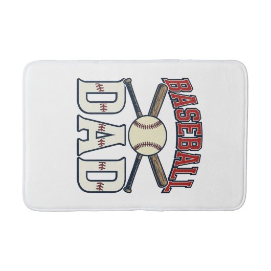 Baseball Dad Vintage Engraving Shirt Design_1 バスマット (正面)