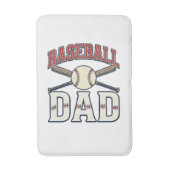 Baseball Dad Vintage Engraving Shirt Design_1 バスマット (正面縦)