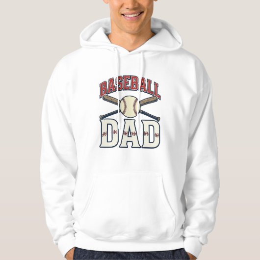 Baseball Dad Vintage Engraving Shirt Design_1 パーカ (正面)