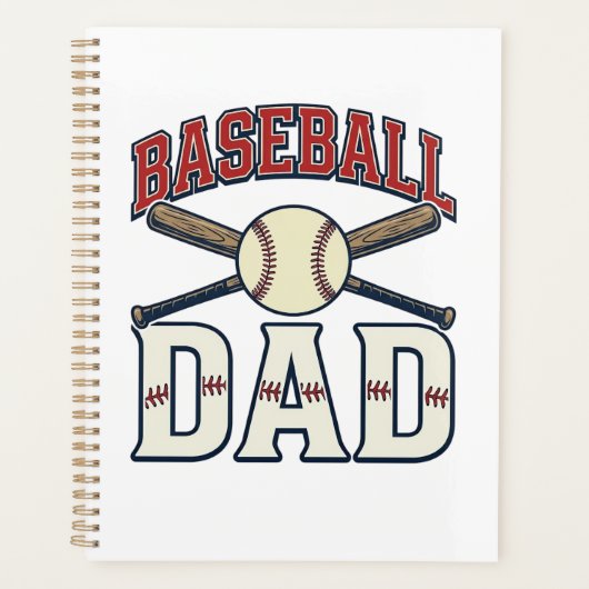 Baseball Dad Vintage Engraving Shirt Design_1 プランナー手帳 (正面)