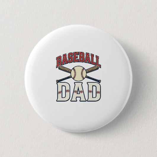 Baseball Dad Vintage Engraving Shirt Design_1 缶バッジ (正面)