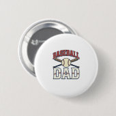 Baseball Dad Vintage Engraving Shirt Design_1 缶バッジ (正面&裏面)