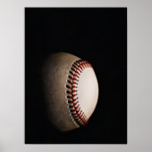 Baseball Dark Textured Minimalist ポスター (正面)