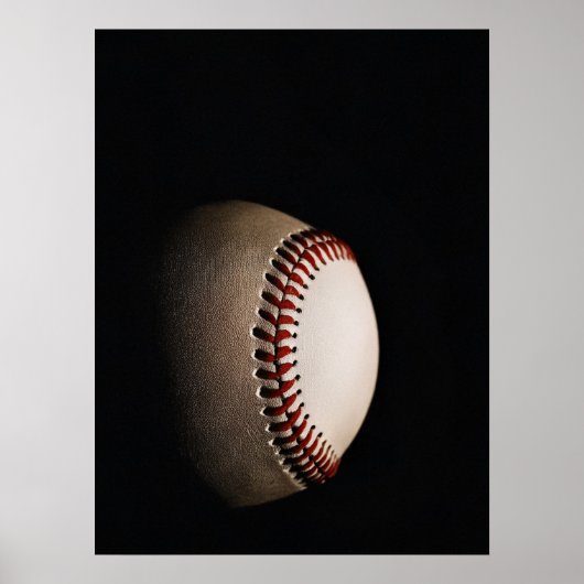 Baseball Dark Textured Minimalist ポスター (正面)