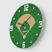 Baseball Diamond Design Sports Fan Home Decor Gift ラージ壁時計 (傾斜)