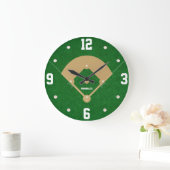 Baseball Diamond Design Sports Fan Home Decor Gift ラージ壁時計 (ホーム)