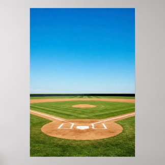Baseball Diamond Under Bright Blue Sky ポスター
