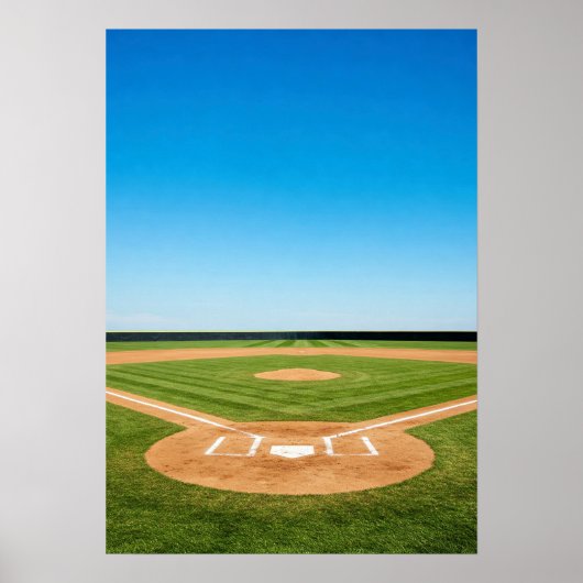 Baseball Diamond Under Bright Blue Sky ポスター (正面)