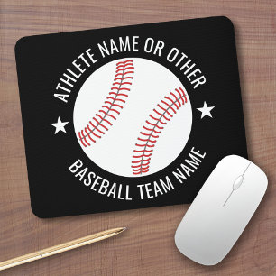 Baseball Drawing with Team and Athlete Name modern マウスパッド