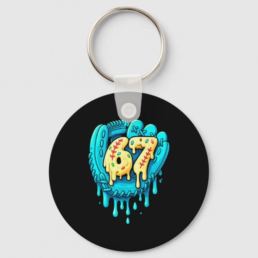 Baseball Drip 6 7 Number 67 Six Seven Meme Mens Bo キーホルダー (正面)