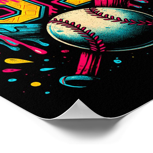 Baseball Drip 6 7 Number 67 Six Seven Meme Mens Bo ポスター (角)