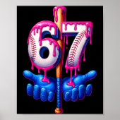 Baseball Drip 6 7 Number 67 Six Seven Meme Mens Bo ポスター (正面)