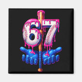 Baseball Drip 6 7 Number 67 Six Seven Meme Mens Bo マグネット (正面)