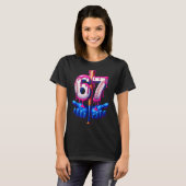 Baseball Drip 6 7 Number 67 Six Seven Meme Mens Bo Tシャツ (正面フル)