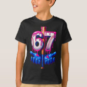 Baseball Drip 6 7 Number 67 Six Seven Meme Mens Bo Tシャツ (正面)