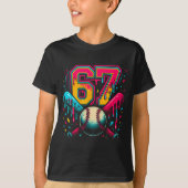 Baseball Drip 6 7 Number 67 Six Seven Meme Mens Bo Tシャツ (正面)