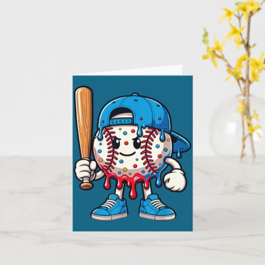 Baseball Drip Baseball Life Style 101 Apparel Yout カード (黄色い花)