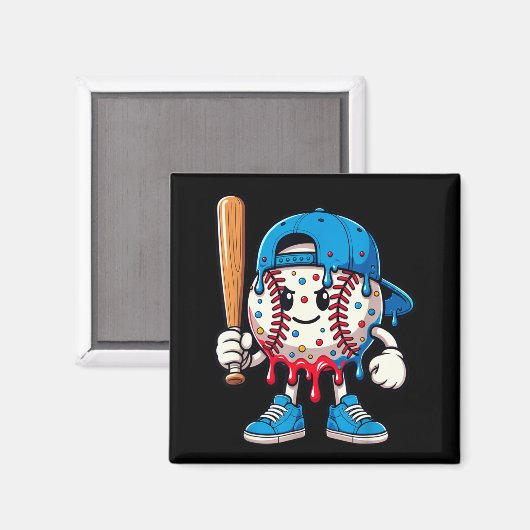 Baseball Drip Baseball Life Style 101 Apparel Yout マグネット (正面/裏面)