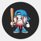 Baseball Drip Baseball Life Style 101 Apparel Yout ラウンドシール (正面)