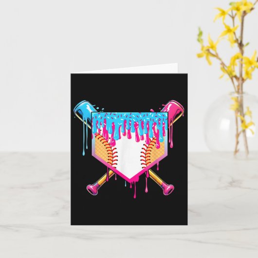 Baseball Drip Boy Ice Cream Sprinkle Youth Basebal カード (黄色い花)