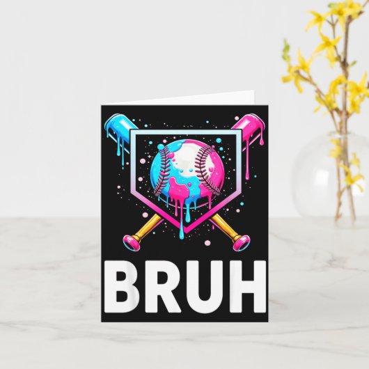 Baseball Drip Funny Bruh Ice Cream Dripng Matching カード (黄色い花)