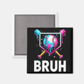 Baseball Drip Funny Bruh Ice Cream Dripng Matching マグネット (正面/裏面)