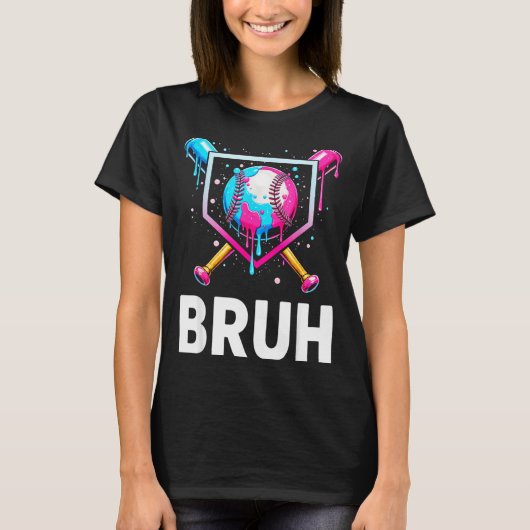 Baseball Drip Funny Bruh Ice Cream Dripng Matching Tシャツ (正面)