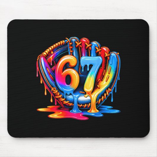 Baseball Drip Ice Cream 67 Baseball Lifestyle 101  マウスパッド (正面)