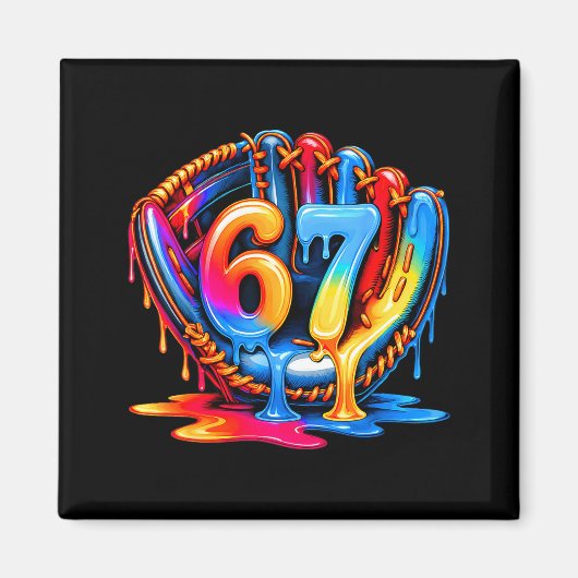 Baseball Drip Ice Cream 67 Baseball Lifestyle 101  マグネット (正面)