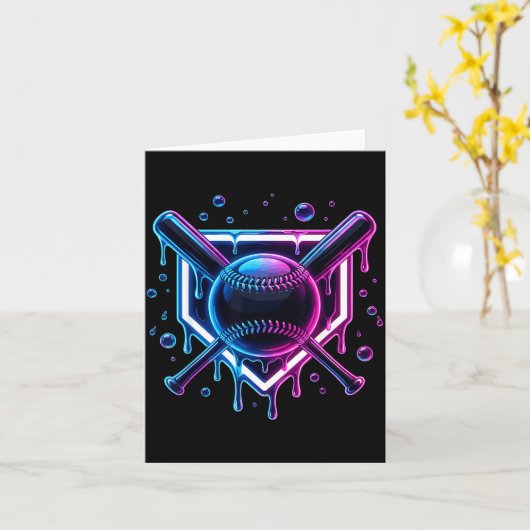 Baseball Drip Ice Cream Bat Kids  カード (黄色い花)