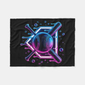 Baseball Drip Ice Cream Bat Kids  フリースブランケット (正面(横))