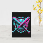 Baseball Drip Ice-cream Dripng Baseball Bat Var Wa カード (黄色い花)