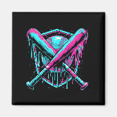 Baseball Drip Ice-cream Dripng Baseball Bat Var Wa マグネット (正面)