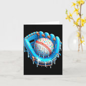 Baseball Drip Ice Cream Glove With Sprinkles Ball  カード (黄色い花)