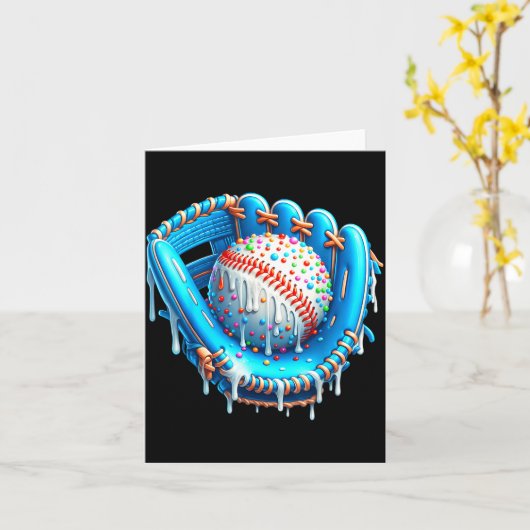 Baseball Drip Ice Cream Glove With Sprinkles Ball  カード (黄色い花)