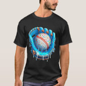 Baseball Drip Ice Cream Glove With Sprinkles Ball  Tシャツ (正面)
