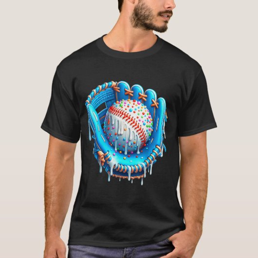 Baseball Drip Ice Cream Glove With Sprinkles Ball  Tシャツ (正面)