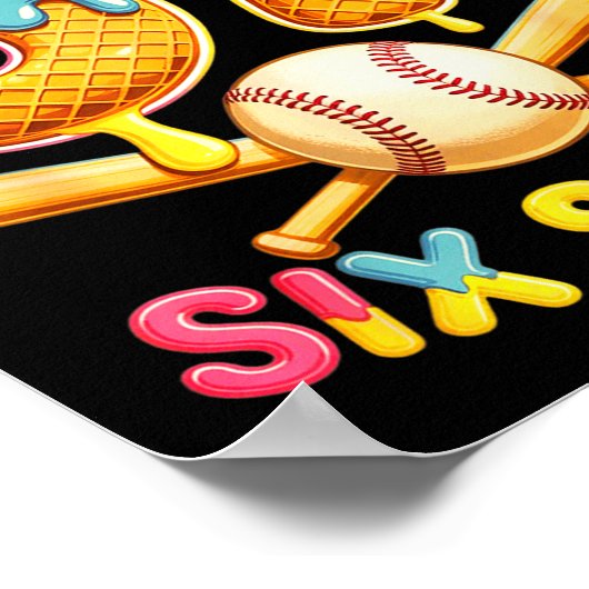 Baseball Drip Ice Cream Number 67 Player Lifestyle ポスター (角)