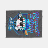 Baseball Drip Ice Cream Respect The Drip Home Plat フリースブランケット (正面(横))