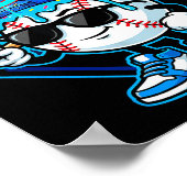 Baseball Drip Ice Cream Respect The Drip Home Plat ポスター (角)