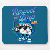 Baseball Drip Ice Cream Respect The Drip Home Plat マウスパッド (正面)