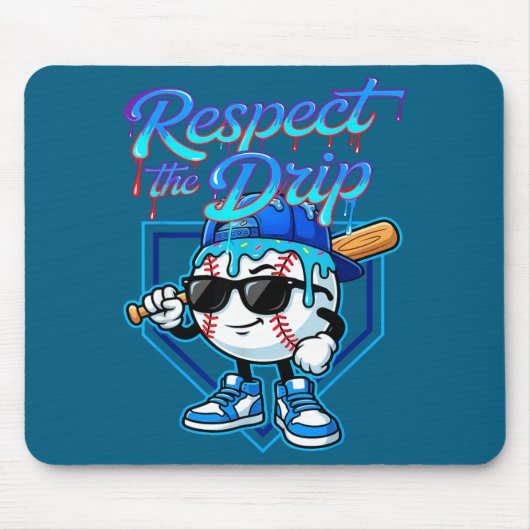 Baseball Drip Ice Cream Respect The Drip Home Plat マウスパッド (正面)