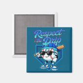 Baseball Drip Ice Cream Respect The Drip Home Plat マグネット (正面/裏面)