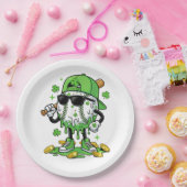 Baseball Drip Ice Cream St Patricks Day ペーパープレート (パーティー)