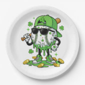 Baseball Drip Ice Cream St Patricks Day ペーパープレート (正面)