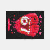 Baseball Drip Ice Cream Valentine Youth Boys Girls フリースブランケット (正面(横))