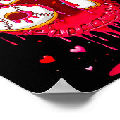 Baseball Drip Ice Cream Valentine Youth Boys Girls ポスター (角)