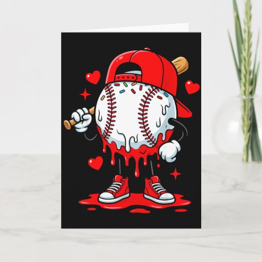 Baseball Drip Icecream Apparel Youth Boy Valentine カード (正面)