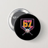 Baseball Drip Number 67 Fun Six Seven 6 7 Meme Des 缶バッジ (正面&裏面)