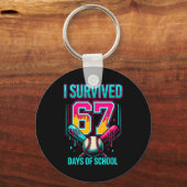 Baseball Drip Number 67 I Survived 67 Days Of Scho キーホルダー (正面)